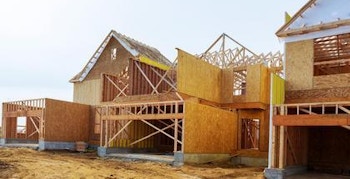 New Home Construction Project Management New construction of a house framed